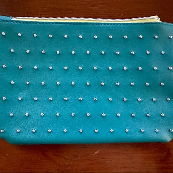 IPSY Teal & Silver Studded 100TH Glam Cosmetic Bag NEW - Picture 4 of 4